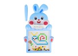 Tabla interactiva magnetica iepuras cu margele, 46.5 cm, albastru, MalPlay 111021