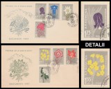 1957 Romania - 2 FDC Flora Carpatina cu erori de machetare (valorile 1,55 lei si 1,75 lei cu initiala M), LP 432 b