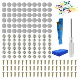 Set de 60 Nituri pentru restaurare auto, AllizBan, flanel, Pentru catarama interior auto, Cu instrument de instalare, Gri