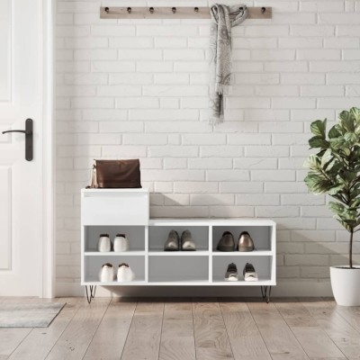 Pantofar, alb, 102x36x60 cm, lemn compozit foto