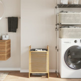 vidaXL Coș de rufe cu sac gri 32x30x36,5 cm, bambus 373366