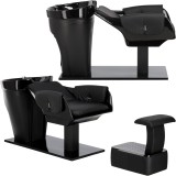 Spălător coafură și frizerie Emma, tip șezlong, pentru saloane, cu vas ceramic mobil, armătură, baterie și duș