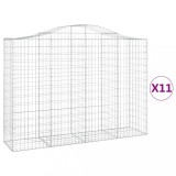 Cumpara ieftin Cosuri gabion arcuite 11 buc, 200x50x140/160cm, fier galvanizat
