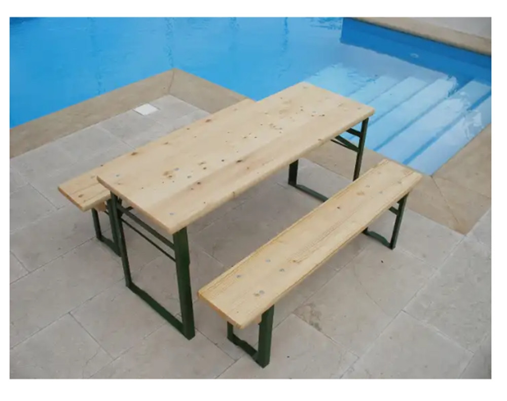 Set mobilier gradina pentru copii, lemn, 2 persoane, masa cu 2 banci OMC |  Okazii.ro