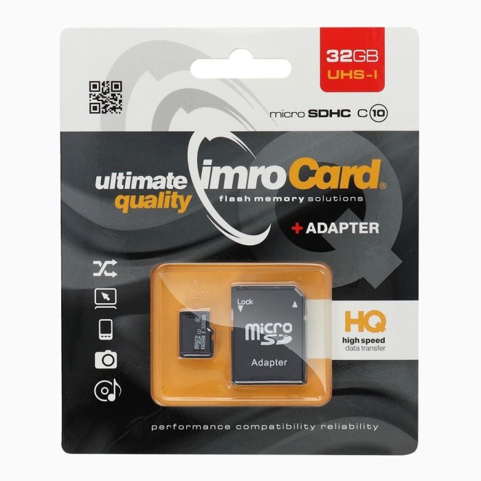 Card de Memorie IMRO MicroSD, 32GB, 100MB s, Class 10 UHS-I, cu Adaptor SD