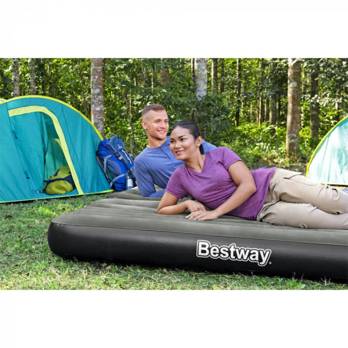 Bestway Saltea gonflabilă 3 &icirc;n 1, negru și gri, 188x99x25 cm