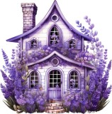 Cumpara ieftin Sticker decorativ, Casa cu Lavanda, Mov, 60 cm, 1361STK-6