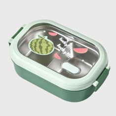 Caserola Container pentru Pranz, Cyrax, Caserola LUNCH BOX pentru Studenti, din Plastic PP, pentru Scoala, Compartiment Metalic in Interior, 22.5 x 14