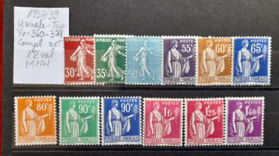 1937-Franta-Uzuale Tipograf. compl.set-MNH perf. foto