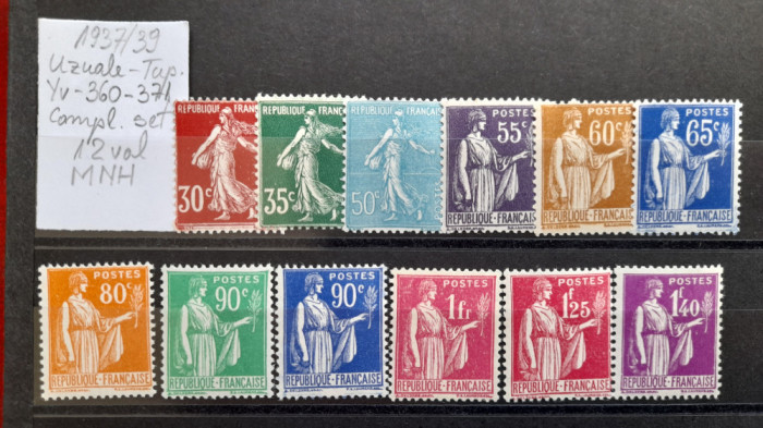 1937-Franta-Uzuale Tipograf. compl.set-MNH perf.