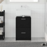 vidaXL Cabinet chiuvetă Stejar Negru 40x37x59 cm Lemn tehnic