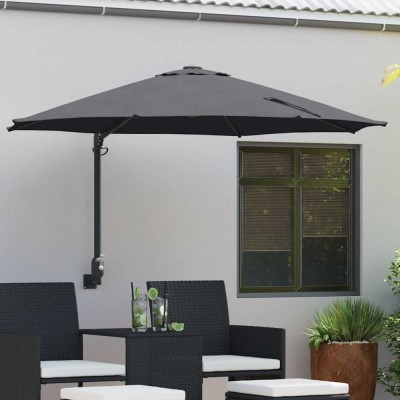 vidaXL Parasol de Grădină Montat pe Perete Antracit 250 cm foto