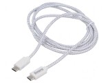 Cablu USB 2.0 USB C 1,5m alb PVC 100W