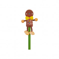 Creion cu figurina Om Turta Dulce Fiesta Crafts, lemn, pictat manual