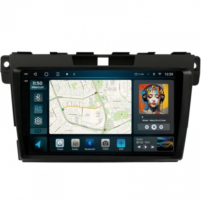 Navigatie 2K Mazda CX-7 (2008-2013) 8GB RAM Android 13 Octacore Slot Sim 4G DSP GPS Wi-FI Carplay Android Auto USB Bluetooth Waze Touchscreen 9.5 Inch
