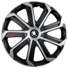 Set 4 Capace Roti Evo Gri-Negru R14, pentru Skoda Nou Alb-Negru