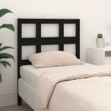VidaXL Tăblie de pat, negru, 95,5x4x100 cm, lemn masiv de pin