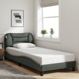 VidaXL Cadru de pat fără saltea, gri &icirc;nchis, 90x190 cm, textil