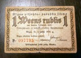 Bancnota Letonia - 1 Rublis 1919 - Riga - Rara