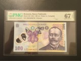 Romania 100 lei 2015 pick 121f grad 67 pmg