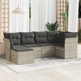 Gossi set canapele de gradina cu perne, 6 piese gri deschis poliratan