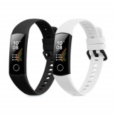 Cumpara ieftin Set 2 Curele pentru Honor Band 5/Band 4, Kwmobile, Negru/Alb, Silicon, 59596.01