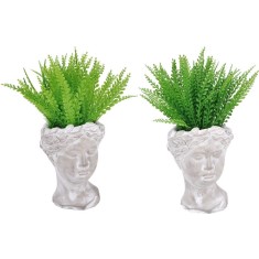 Set 2 plante artificiale in ghiveci 14 x 14 x 36 cm