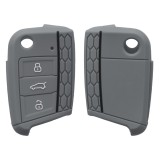 Husa Cheie Auto pentru VW - 3 Butoane, Silicon, Gri, 46967.01, Kwmobile