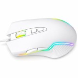 Cumpara ieftin Mouse Gaming cu Fir, 6400 DPI, 7 Butoane, RGB, Senzor Optic, Ergonomic, Plug &amp; Play, pentru PC si Laptop, Alb