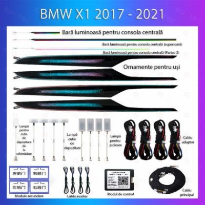 Lumini Ambientale BMW Seria X1 2017-2021 dedicat trim control telefon sau sistem original CarStore Technology foto