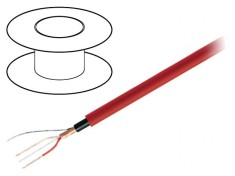 Cablu Microfon OFC 1x2x0,22mm&sup2; Roșu