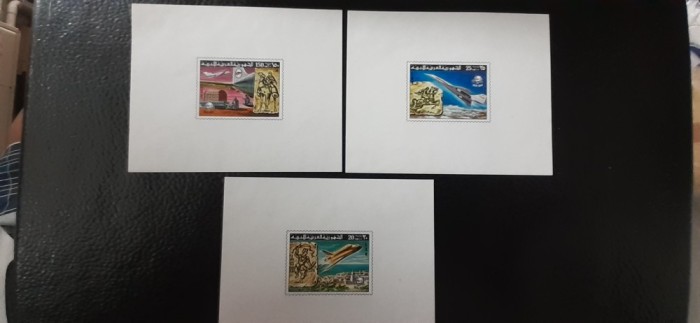 Libia-Transport ,aviatie-set miniblocuri,nestampilate MNH (C2)