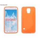 Husa Silicon S-Line Orange pentru Samsung Galaxy S5 G900 - Protectie Premium