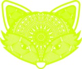 Cumpara ieftin Sticker decorativ, Mandala, Vulpe, Galben, 70 cm, 7356ST-1, Oem