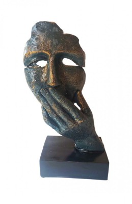 Statueta, Chip de om, Nu vorbesc, Albastru, 24 cm, 1551XG foto