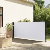 Copertina Laterala Retractabila Alb 120x300cm Poliester Protectie UV Vant Apa Balcon Terasa Gradina