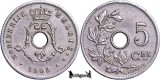 1902, 5 Centimes - Leopold al II-lea - Regatul Belgiei - inscripție olandeză, Europa