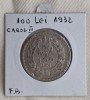 100 Lei 1932 Moneda din argint - Regele Carol 2 - piesa frumoasa, patina superba
