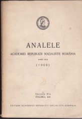 AS - ANALELE ACADEMIEI REPUBLICII SOCIALISTE ROMANIA ANUL 103