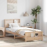 Cumpara ieftin Cadru de pat cu headboard Maro 80 x 200 cm Lemn masiv de pin