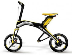Bicicleta electrica Robstep X1, Bluetooth, Telecomanda, Viteza maxima 20 km/h, Autonomie 20-25 km, Roti 14inch (Galben) foto
