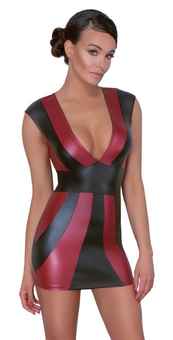 Rochie Sexy, Wetlook, Rosu/Negru, S