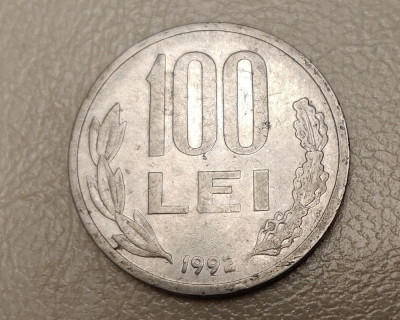 Rom&amp;acirc;nia - 100 lei (1992) monedă s001 foto