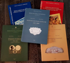 TOATE 5 volume - Emisiunile de bancnote ale Romaniei BNR - probe, schite etc foto