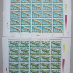 TIMBRE ROMÂNIA LP1308/1993 Aerostate folosite în România 2coli 25 timbre MNH