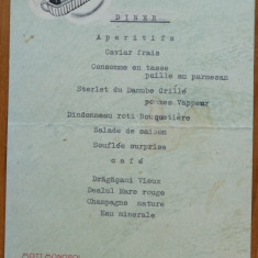 Meniu Restaurant Zissu Bucuresti , Dineu , 2 Mai 1941