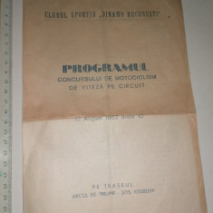 RAR = DINAMO = PROGRAMUL CONCUSULUI DE MOTOCICLISM VITEZA PE CIRCUIT 1962