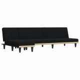 Cumpara ieftin Canapea extensibila in forma de L negru 255x140x70 cm textil