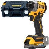 DeWalt DCF850E1T - Masina de insurubat cu impact cu 1 acumulator Li-Ion 18 V 1.7 Ah 205 Nm - valiza speciala