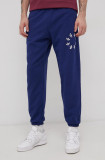 Cumpara ieftin Adidas Originals Pantaloni de bumbac bărbați, culoarea albastru marin, cu imprimeu